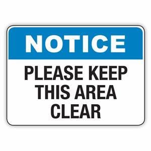 PLEASE KEEP THIS AREA CLEAR