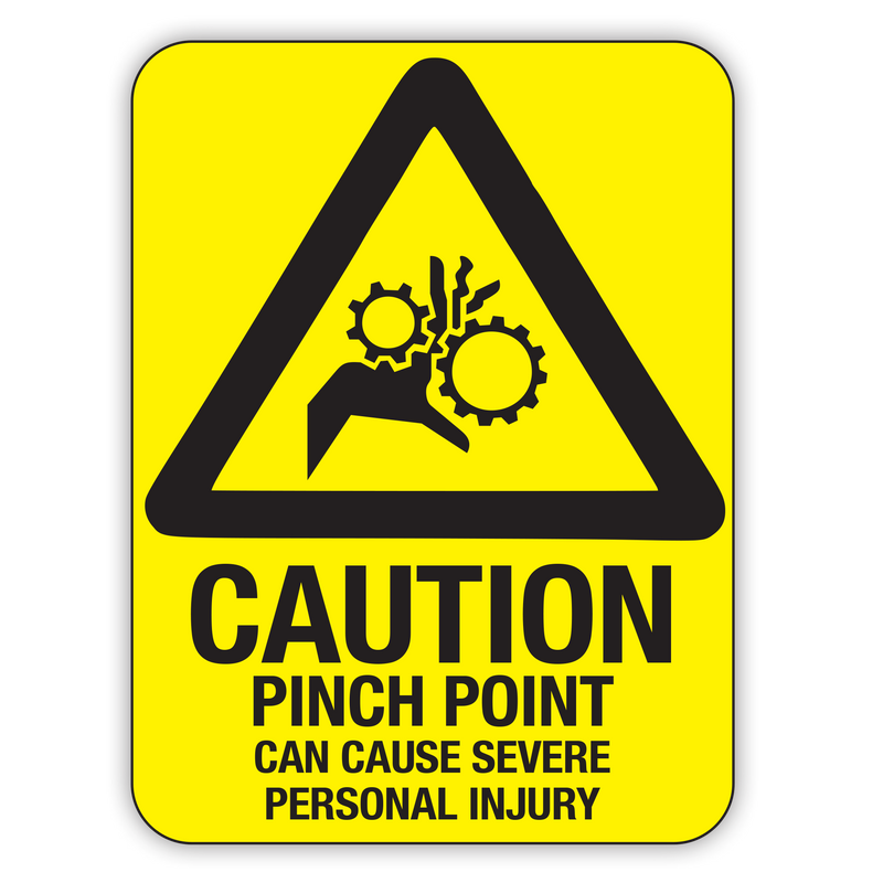 Caution Pinch Point Can Cause Personal Injury Sign