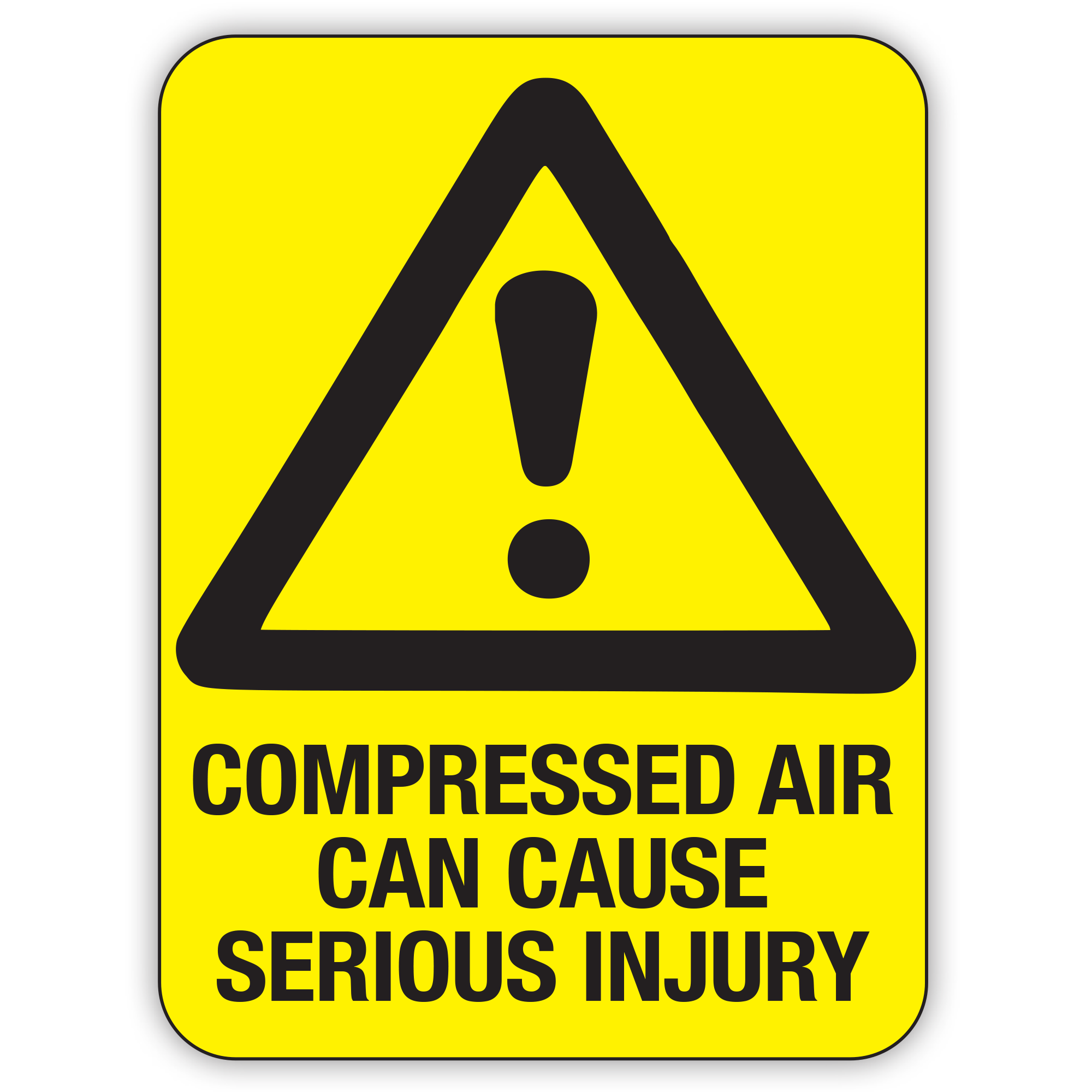 Compressed Air Can Cause Serious Injury Sign