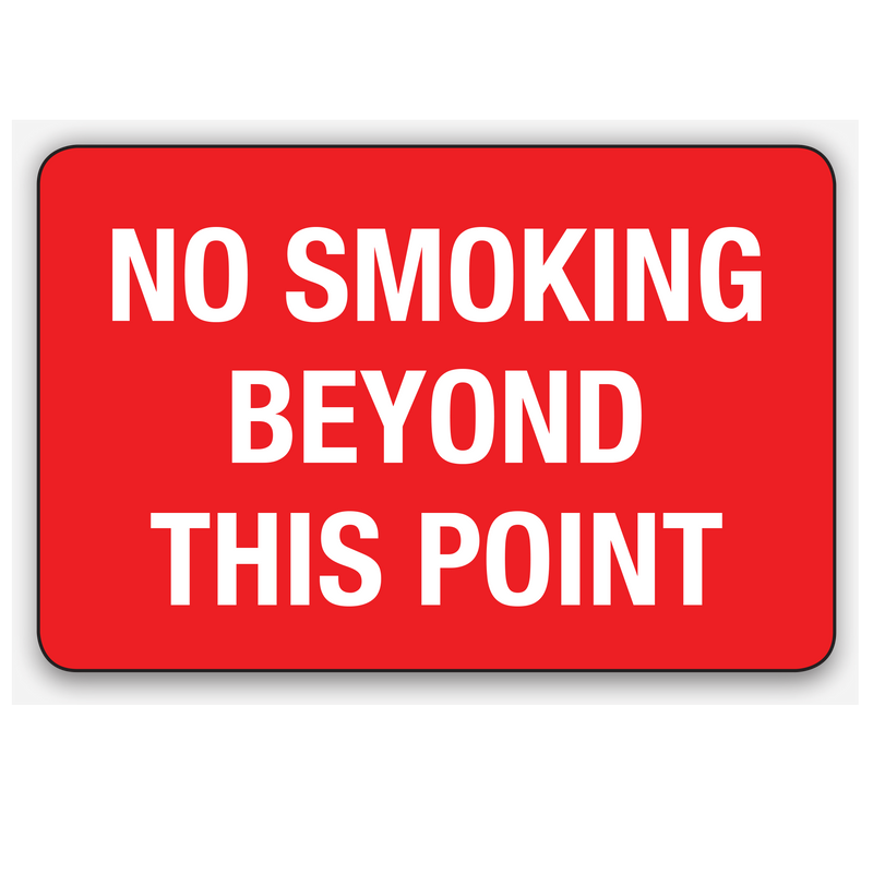 NO SMOKING BEYOND THIS POINT SIGN