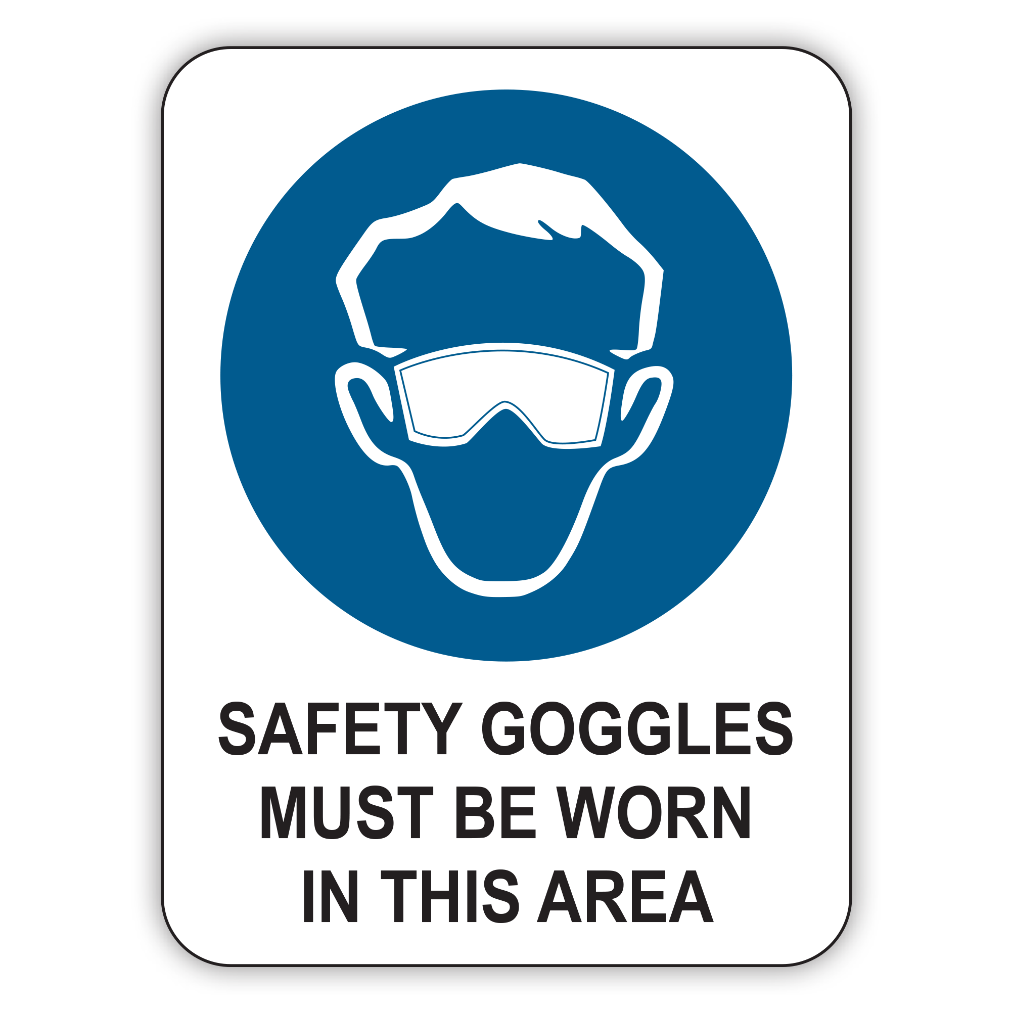 safety goggles must be worn Buy Safety Goggles Must Be Worn In This Area Signs Online | Custom Safety Signs