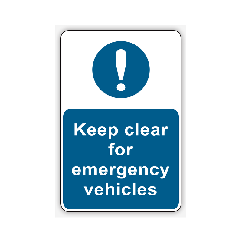 KEEP CLEAR FOR EMERGENCY VEHICLES