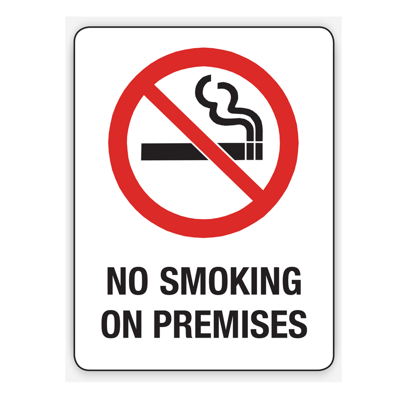 NO SMOKING ON PREMISES SIGN