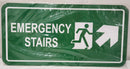 EMERGENCY STAIRS (CAPITALS) (UP RIGHT ARROW) (NO HOLES) (CL)
