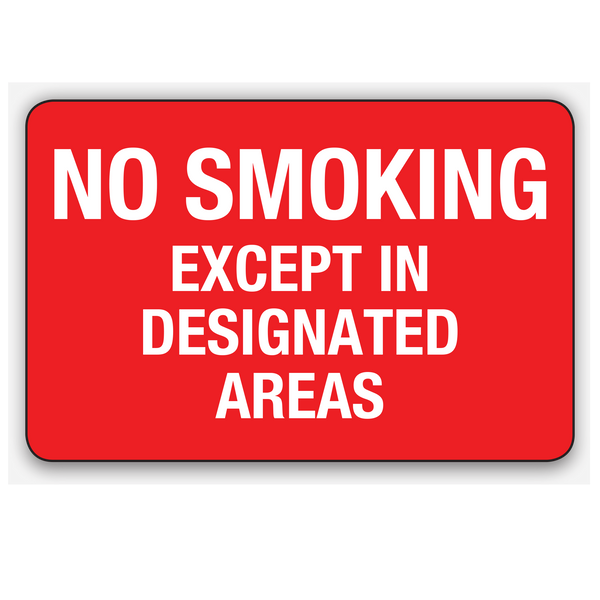 NO SMOKING EXCEPT IN DESIGNATED SMOKING AREAS (CL)