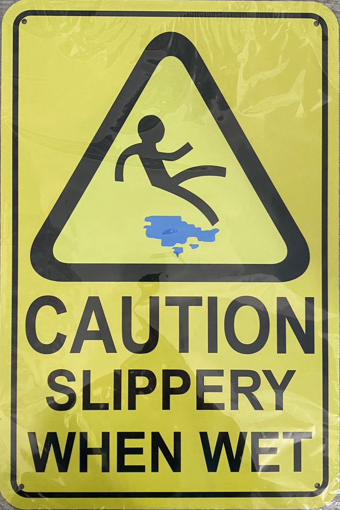 CAUTION SLIPPERY WHEN WET (CL)