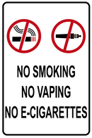 NO SMOKING, NO VAPING, NO E-CIGARETTES SIGN