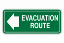 EVACUATION ROUTE (LEFT ARROW)