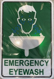 EMERGENCY EYEWASH (GREEN TEXT) (CL)