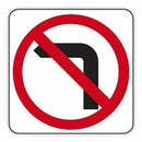 NO LEFT TURN SIGN Aluminium 450 x 450 Class 1
