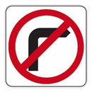 NO RIGHT TURN SIGN Aluminium 450 x 450 Class 1