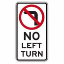 NO LEFT TURN SIGN ALUMINIUM 450 x 750 Class 1