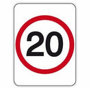 Road 20km Speed Signs: Aluminium 450 x 600 Class 1