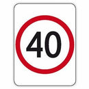 ROAD 40KM SPEED SIGN ALUMINIUM 450 x 600 Class 1