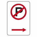 No Parking Sign (Right Arrow) - 225 x 450