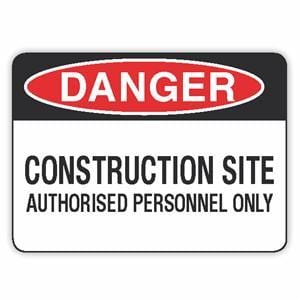 Construction Site Authorised Personnel Only Signs