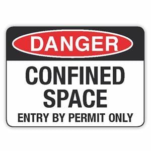 Confined Space - Entry By Permit Only Sign