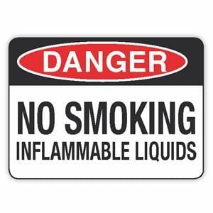 NO SMOKING INFLAMMABLE LIQUIDS