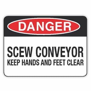 Screw Conveyor: Keep Hands And Feet Clear Signs