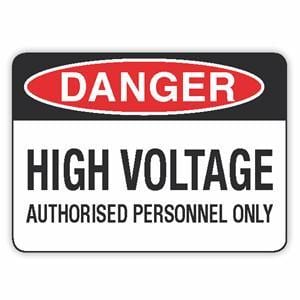 High Voltage: Authorised Personnel Only Signs