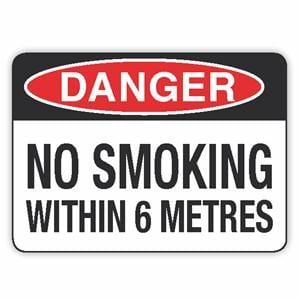 NO SMOKING WITHIN 6 METERS