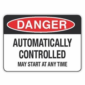 Automatically Controlled: May Start At Any Time Signs