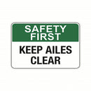 KEEP AISLES CLEAR