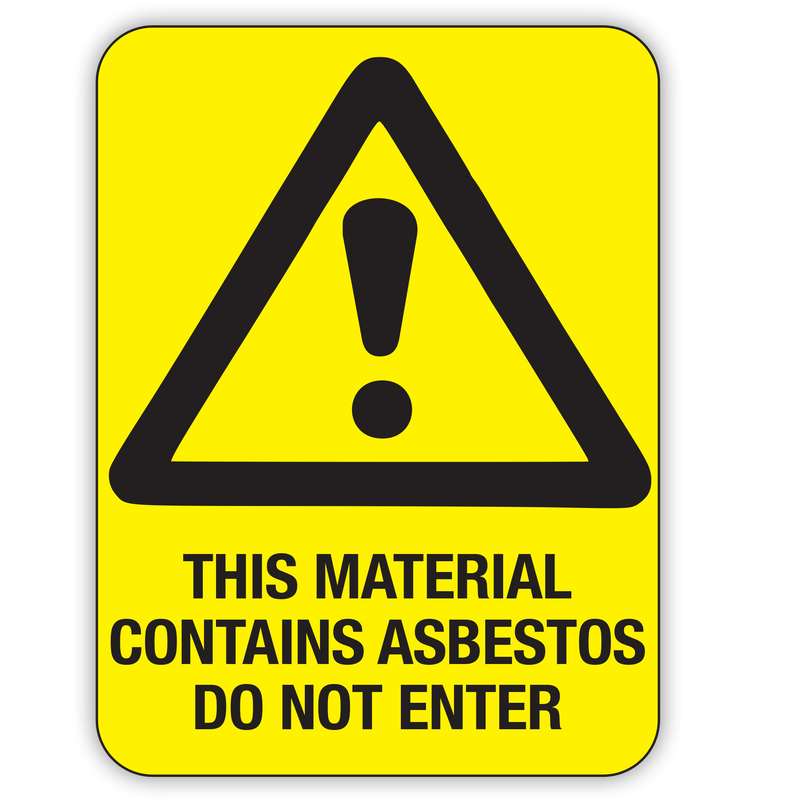 This Material Contains Asbestos: Do Not Enter Sign