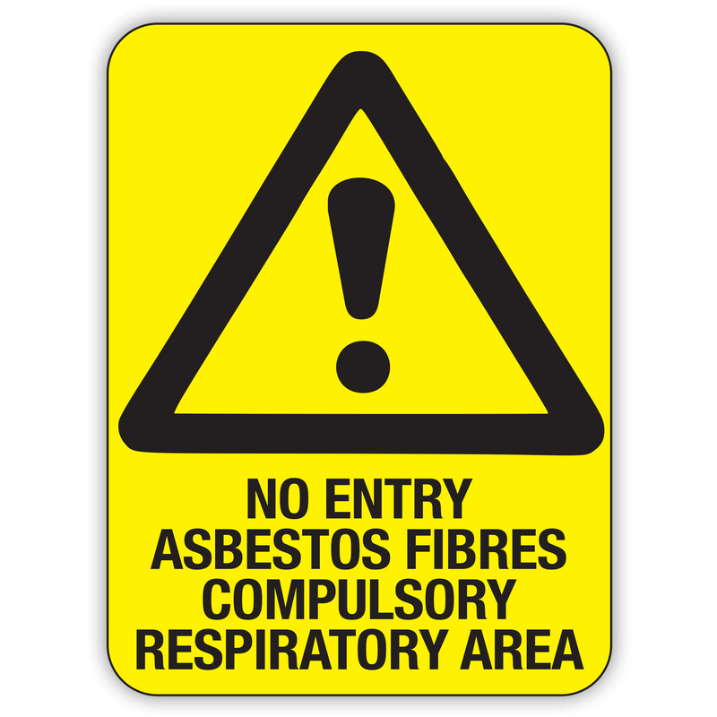 No Entry Asbestos Fibers Compulsory Respiratory Area Sign