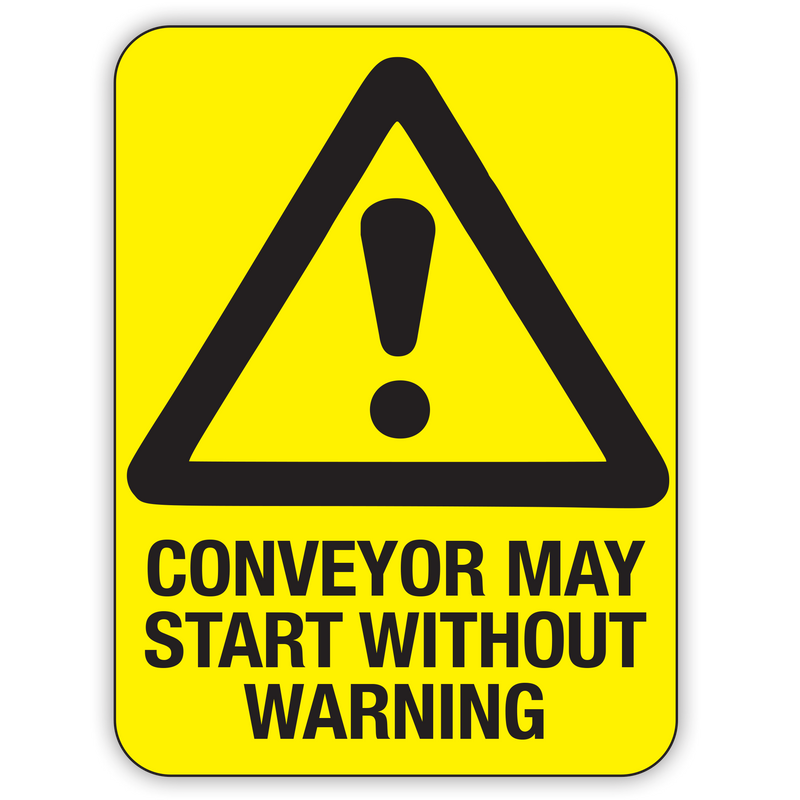 Conveyor May Start Without Warning Signs