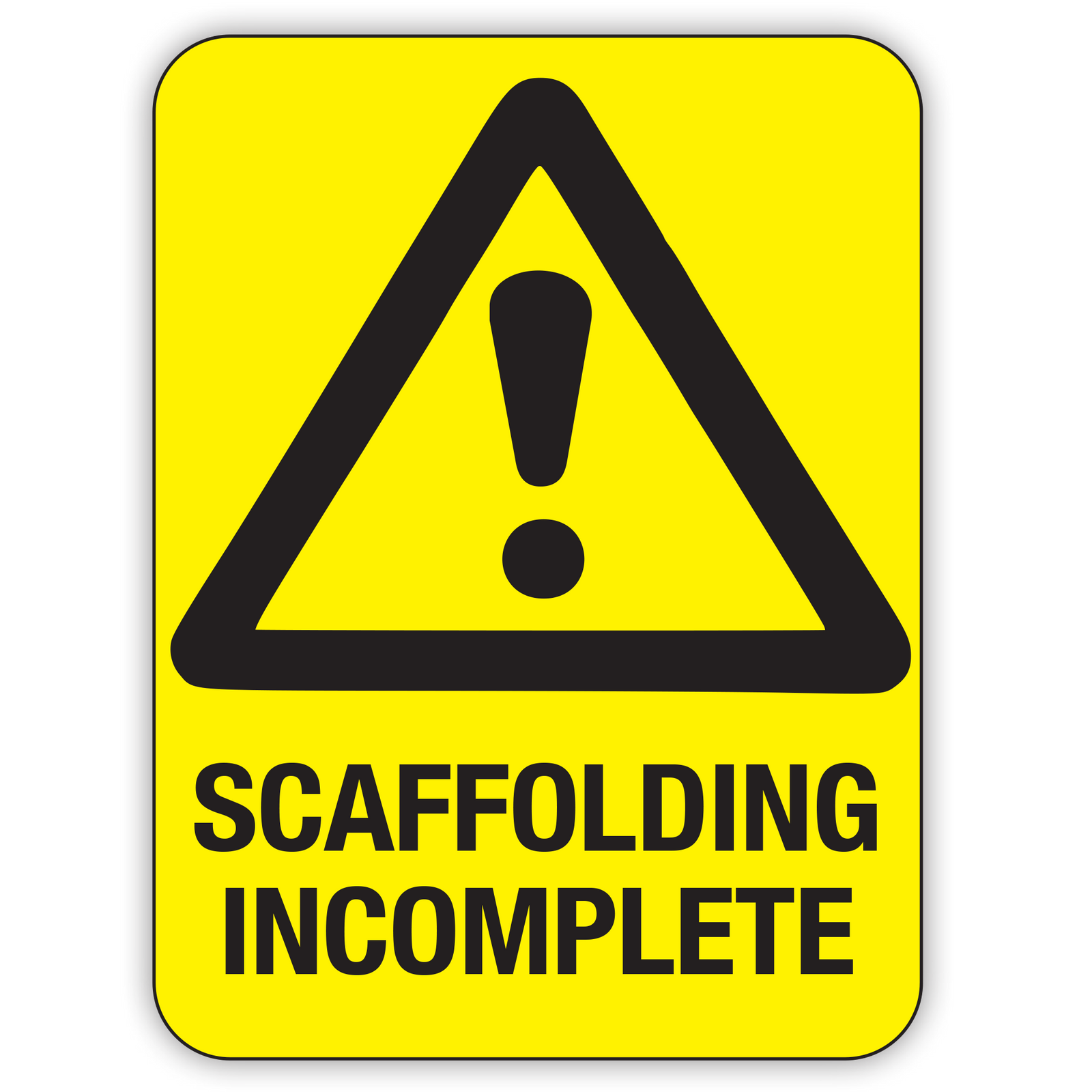 Buy SCAFFOLDING INCOMPLETE Online | Custom Safety Signs | Safety Signs ...