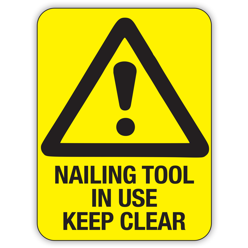 NAILING TOOL IN USE KEEP CLEAR