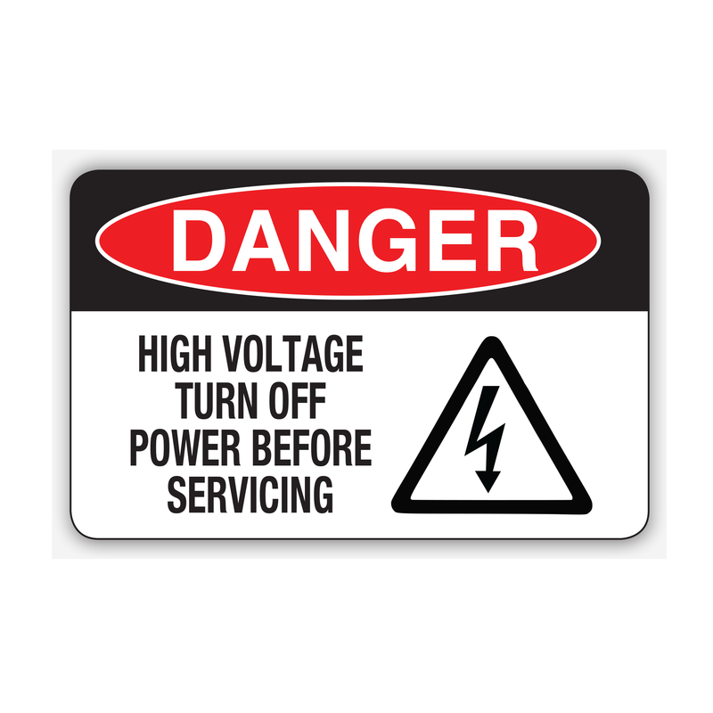 High Voltage: Turn Off Power Before Servicing Signs