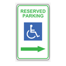 RESERVED PARKING RIGHT ARROW