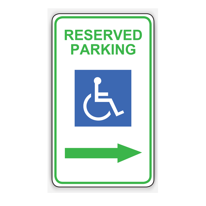 RESERVED PARKING RIGHT ARROW