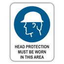 Head Protection Must Be Worn In This Area Signs