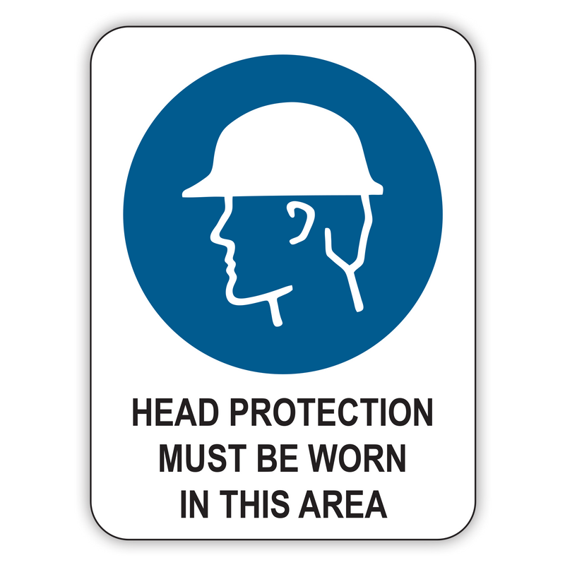Head Protection Must Be Worn In This Area Signs