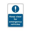 KEEP CLEAR FOR EMERGENCY VEHICLES