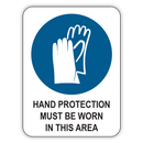 Hand Protection Must Be Worn In This Area Signs: Size 1