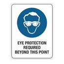 Eye Protection Required Beyond This Point Sign