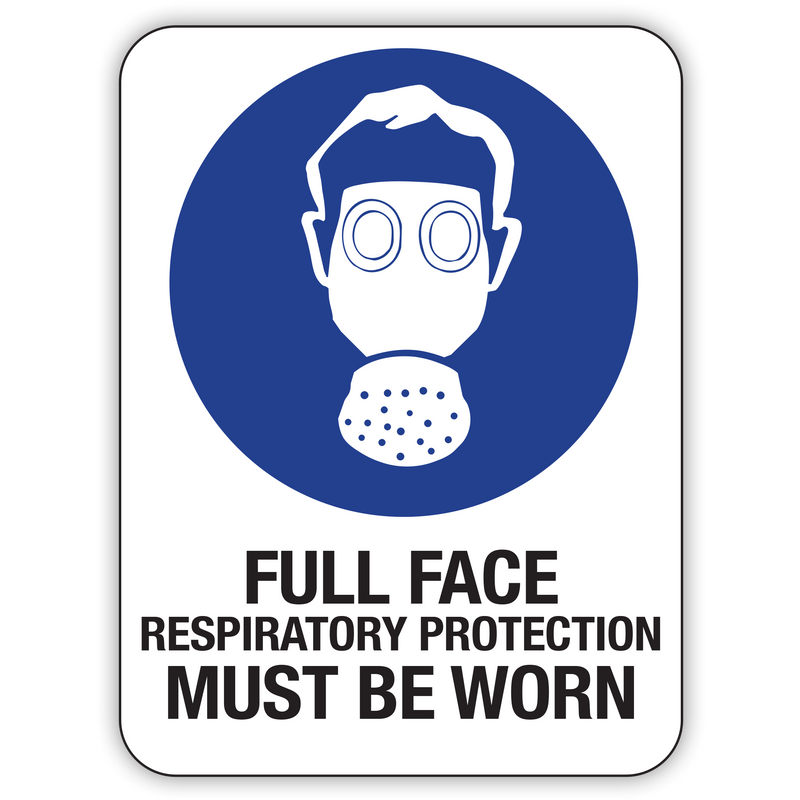 Full Face Mask Respiration Protection Signs