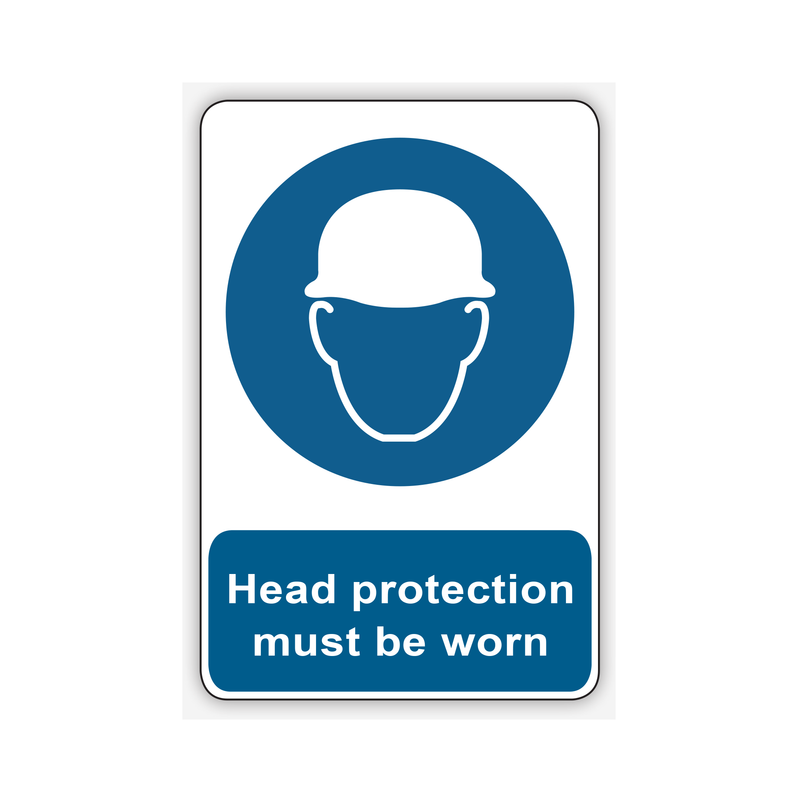 Head Protection Must Be Worn Signs: Size 3