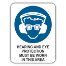 Hearing & Eye Protection Must Be Worn In This Area Sign